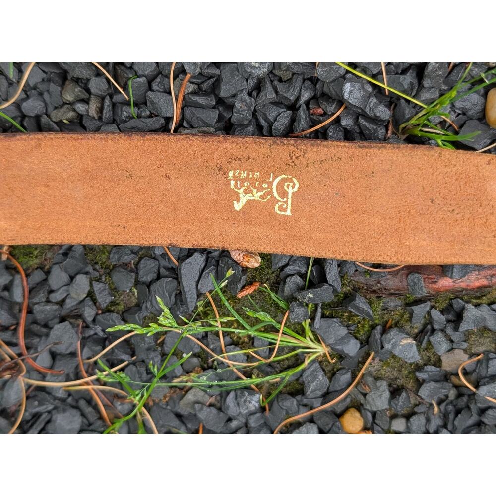Vintage Brown Leather Belt Women’s Size 28 Croc Embossed - Picture 7 of 8